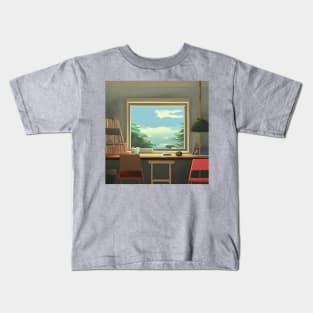 Vintage Japanese Space to Study Alone as an Introvert Kids T-Shirt